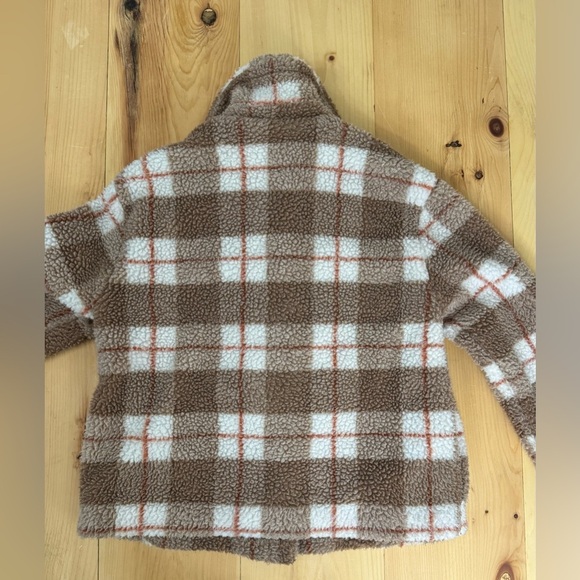 Women’s 7 For All Mankind Anthropologie Sherpa Tartan Plaid Trucker Jacket - Picture 5 of 9
